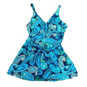 NEW One Piece d & co. BEACH Plus Size Paisley Swimsuit Size‎ 18W